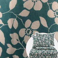 Tissu 100 % polyester effet coton lavé, imprimé floral, pour literie, doux, respirant, toucher naturel, idéal pour housse de couette