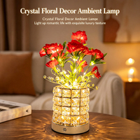 Lampe de nuit en forme de chrysanthème à LED avec commande tactile, luminosité réglable, blanc chaud, fonctionne sur piles, cadeau parfait pour la décoration de la pièce