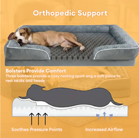 Coussin orthopédique pour chien en laine, amovible, lavable, hydrofuge, avec rembourrage en éponge, pour toutes les saisons