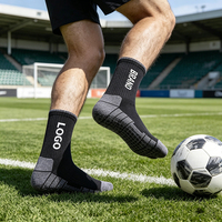 Chaussettes de football personnalisées antidérapantes, confortables et à séchage rapide pour hommes, avec logo personnalisé.