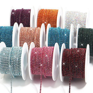 Großhandel Kristall-Strass-Kettenband mit Krallen zum Aufnähen, lose Strassbesätze für DIY-Kleidung und Schmuckzubehör - Product Image 5