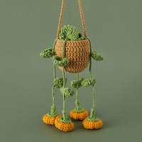 Breloque de voiture en forme de panier de fruits suspendu, ornée de fruits doux, faite à la main au crochet, marque-page, pendentif décoratif, cadeau