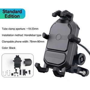 Support de téléphone antivol pour moto avec <span class=keywords><strong>pare</strong></span>-soleil, support de vélo antichoc, rotation à 360°, support de guidon pour scooter - Product Image 6
