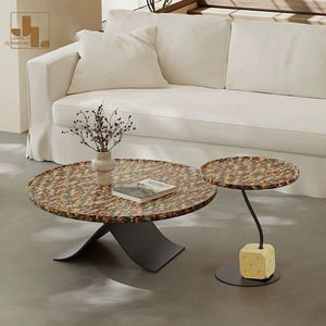 Thiết Kế Phong Cách Biệt Thự Phòng Khách Khảm Bàn Cà Phê Đặt Khách Sạn Sang Trọng Vòng Bàn Cà Phê Đồ Nội Thất - Product Image 1