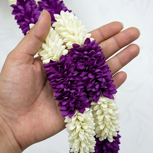 Artificial Flower Garland Purple <b>White</b> <b>Hanging</b> Decoration Floral Toran for Wedding Festival Home Temple and Event Decor - Product Image 3