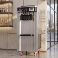 Machine à crème glacée molle de qualité alimentaire, 3 saveurs, commerciale, avec écran numérique, pour hôtel, snack-bar, transformation alimentaire