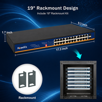 Hub PoE+ Gigabit 24 ports 1000Base-T avec 2 emplacements optiques SFP 400W AI VLAN Prêt pour câble Cat6 250m pour revendeurs spécialisés en ingénierie