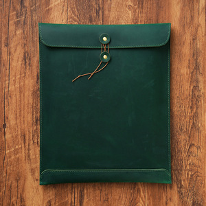 Oem ODM cổ điển điên ngựa da danh mục đầu tư túi kích thước da bò thật da padfolio Túi Da lưu trữ tập tin Túi Túi - Product Image 2