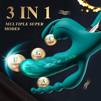 Kaninchen-Vibrator Sexspielzeug für Frauen 3-in-1 Erwachsenenspielzeug Schnellheizender Klitoris-Vibrator G-Punkt-Vibrator Stoßender Dildo Analkugeln