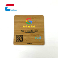 13.56Mhz Uv Impression Nfc Chip Plaque De Bambou En Bois Google Review Nfc Plaque Avec Qr Code