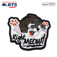 Prêt à expédier : Patch moral 3D en PVC et caoutchouc, motif Lunettes de vision nocturne pour effrayer les chats, idéal pour sacs à dos de sport, chapeaux et brassards