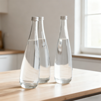 Bouteille en verre ovale transparente vide avec bouchon à vis, 330 ml, 500 ml, 750 ml, pour eau et boissons