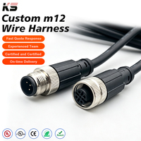 Conector Circular Impermeable M12, Macho y Hembra, de 2, 3, 4, 5, 6 y 8 Pines, Cable de Alimentación