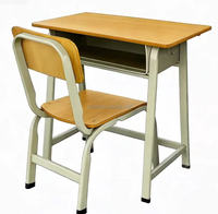 Ensemble de chaises et de bureau d'école pour un seul étudiant au design moderne, meubles en bois contreplaqué pour salle de
