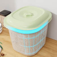 Boîte alimentaire ronde en plastique transparent PP avec couvercle, boîte de rangement pour riz, utilisation pour la cuisine, le garde-manger, l'organisation de la maison