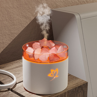 Diffuseur d'arômes à effet flamme, humidificateur à sel de cristal, diffuseur ultrasonique de brume, machine à parfum aux huiles essentielles avec lumière à 8 couleurs pour la maison