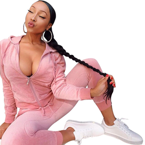 2020 New Arrival <strong>Top</strong> Quality Outfits <strong>Women</strong> <strong>Velvet</strong> 2 Piece Set <strong>Women</strong> Two Pieces Track Suits - Product Image 1