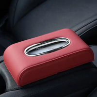 Caja de pañuelos de cuero universal, dispensador de servilletas para hotel, caja de pañuelos de cuero para coche TH15