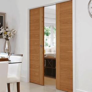 내부 미닫이 체계를 가진 별장 침실 문 연약하 결산 실내 나무로 되는 소형 문 - Product Image 3