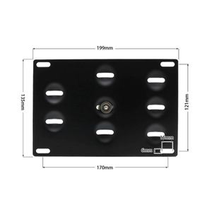 Marco de matrícula con gancho de remolque de aluminio, 177 mm, negro, universal, para modificación de automóviles - Product Image 2