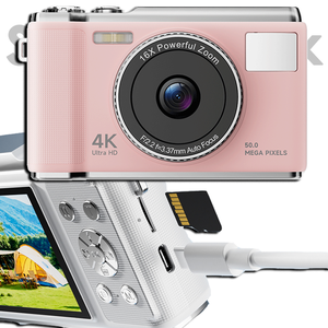 กล้องเด็กพกพา Search Sourcingark 4K 50MP ซูม 16 เท่า กันน้ำ เลนส์คู่ บันทึกเสียง วิดีโอ 1080P HD รุ่น X8 ของขวัญ - Product Image 1