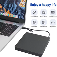Unidad de DVD Externa Multifuncional USB 3.0 Tipo-C Lightscribe, Grabadora de DVD Portátil, Unidad Óptica de CD/DVD+/-RW con Interfaz SD/TF