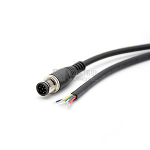 M12 штепсельный прямой разлитой кабель с круговым проводом штекер разъем 8pin - Product Image 3
