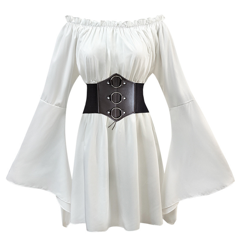 Haut blanc extra-long (ceinture)
