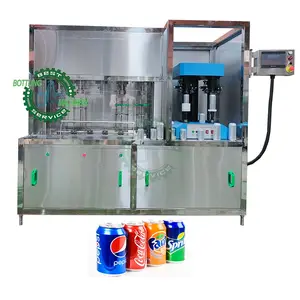 Balance pressure aerated soft cola beer foaming wine carbonated drink Semi automatic 3 in 1 Can rinsing filling sealing machine