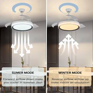 Ventilateur de plafond LED à 3 pales, dimmable, doré, semi-encastré, faible niveau sonore, design moderne pour la maison et l'hôtel - Product Image 5