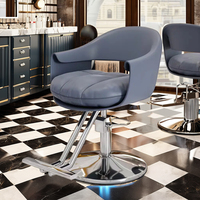 Chaise de salon en cuir gris classique moderne coupe de cheveux meubles de salon de coiffure avec des caractéristiques de style pour une utilisation au spa