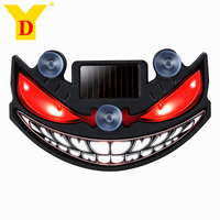 YD Demon Eye Lampe d'avertissement solaire LED 5 couleurs, Recharge Type C, Lumière d'ambiance de pare-brise de voiture, Fixation par ventouse sans perçage, Ajustement universel