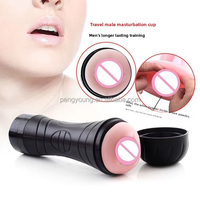 Masturbateur masculin électrique avec tasse d'avion de simulation de sexe oral et vaginal