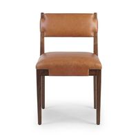 Chaise de salle à manger moderne en cuir marron pour restaurant, chaise en chêne, vente en gros.