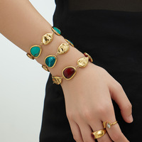 Bracelet en acier inoxydable et résine, style géométrique, unisexe, chaîne à maillons, bijoux tendance, cadeau, vente en gros