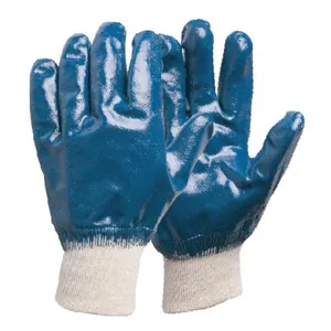 Hand protection machinist working blue nitrile fully coated gloves