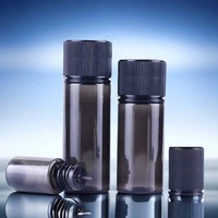 Bouteilles compte-gouttes en plastique PET transparentes noires personnalisées de 10 ml, 20 ml, 30 ml, 40 ml, 60 ml, 100 ml, 120 ml pour huiles essentielles, liquides et jus V3