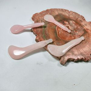 Cuillère en quartz rose, outil de beauté pour le visage, plaque Gua Sha en cristal rose, logo personnalisé, outils de massage facial Guasha - Product Image 4