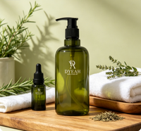 Bouteille pompe à lotion PET marron 500 ml avec logo personnalisé, protection UV, vide, pour huile essentielle, après-shampoing, emballage cosmétique
