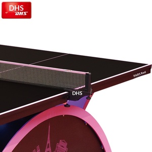 Mesa <span class=keywords><strong>de</strong></span> Tenis <span class=keywords><strong>de</strong></span> Mesa DHS Red Double Happiness, Tienda <span class=keywords><strong>Oficial</strong></span>, Modelo Paris Rainbow, Profesional, Estándar <span class=keywords><strong>de</strong></span> Competición para Interiores - Product Image 2