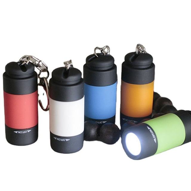 Outdoors Waterproof USB Rechargeable Torch Light Portable Hiking Camping LED Mini Flashlights Keychain