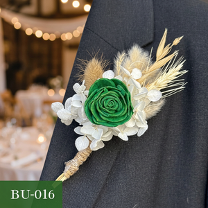 Bouquet de fleurs artificielles en forme de fleur verte, herbe de la pampa, rose en velours, pour la Saint-Valentin, mariage, décoration de fête - Product Image 3
