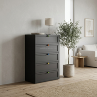 Armoire en acier antirouille à 5 tiroirs, commode de rangement en métal pour chambre à coucher, salon, organisateur de maison