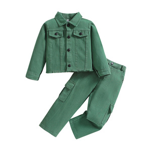 <span class=keywords><strong>Abbigliamento</strong></span> da ragazza verde autunno 2024 all'ingrosso 7 anni vestito da ragazza - Product Image 1