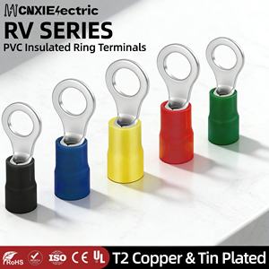 Conector <span class=keywords><strong>de</strong></span> Cable CNXI <span class=keywords><strong>Serie</strong></span> RV para Aplicaciones <span class=keywords><strong>de</strong></span> Energía y Automotrices, Terminal <span class=keywords><strong>de</strong></span> Anillo Redondo <span class=keywords><strong>de</strong></span> Cobre Aislado, Prensado en Frío - Product Image 1