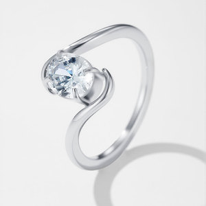 Anello Minimalista EDGE in Acciaio Inossidabile, Design Aperto con Zirconia Cubica, Anello Regolabile per Donne - Product Image 4