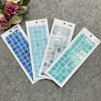Vente chaude Vert Bleu Forme Carrée Design Moderne Verre Mosaïque Carreaux Parquet Mur Piscine Carrelage pour Piscine Hot Melt Art Hot