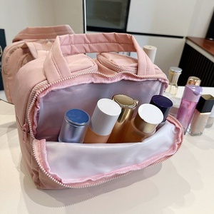 Huyo Portable Waterproof Nylon Toiletry <b>Bag</b> with Multi-Compartment and <b>Zipper</b> Eco-Friendly Reusable Bathroom <b>Storage</b> - Product Image 3