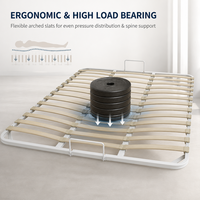 Sommier en fer à lattes, support de matelas en métal, plateforme durable, installation facile