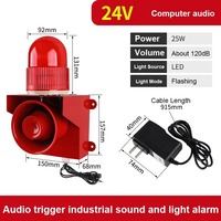 Alarme sonore et visuelle industrielle avec voyant LED clignotant, sirène 120 dB et prise jack 3,5 mm pour système de surveillance et notification d'alarme
